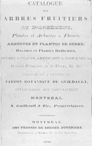 Couverture du catalogue Guilbault de 1834