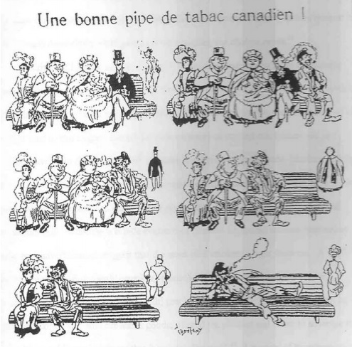 Une bonne pipe de tabac canadien (source: L’Album Universel, 20 octobre, 1906, p. 845)
